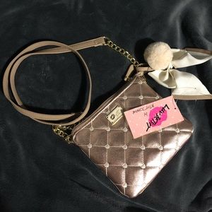 Betsy Johnson rose gold crossbody